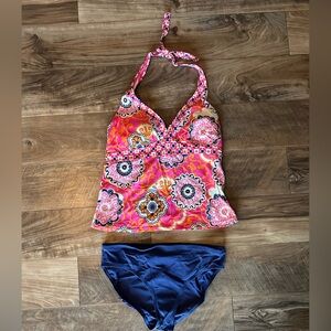 Sonoma Pink Floral Tankini with Blue Bottoms